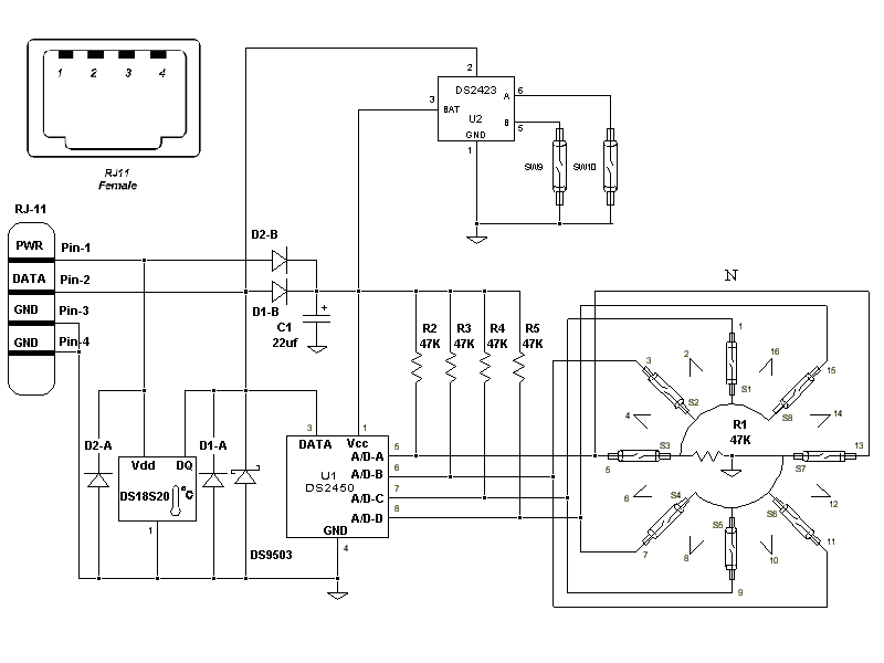 AAG TAI8515 1-Wire Weather Instrument Kit v.3.0 Schematic Diagram